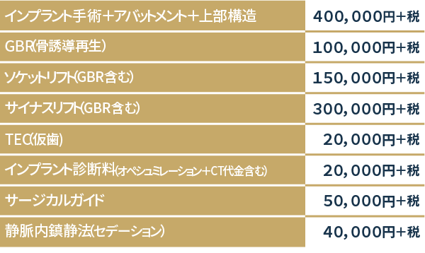 料金表